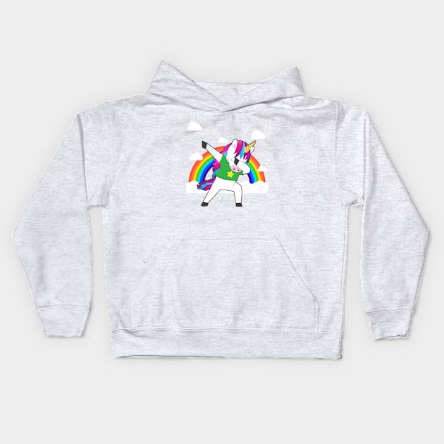 Dabbing Unicorn | Rainbow | Dance T-Shirt | Gift Idea Kids Hoodie by MerchMadness